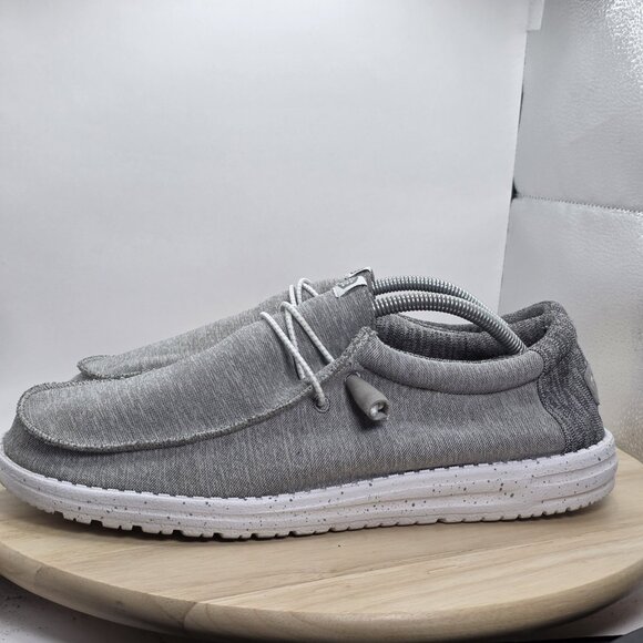 Men's Size 13 - Hey Dude Wally Sport Knit Shoes Grey Slip On Casual Stretch - Picture 1 of 8